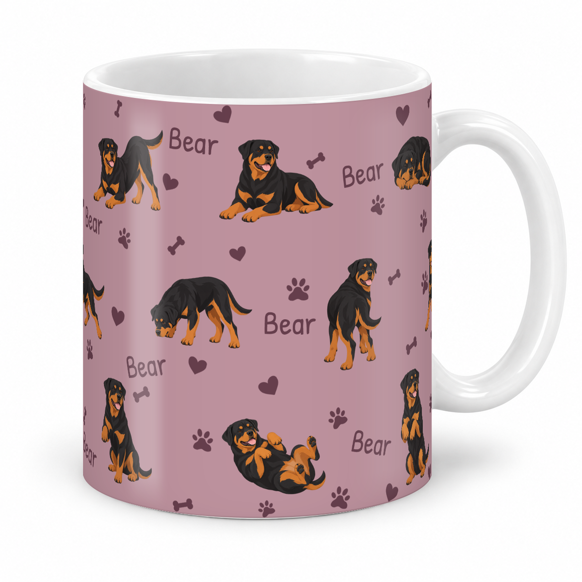 Rottweiler personalized name mug — Dusty Rose Studio