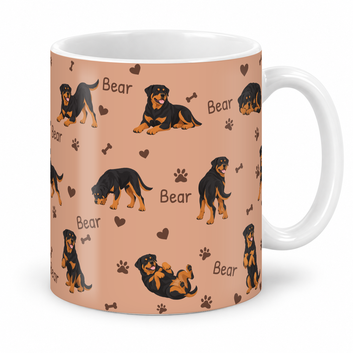 Rottweiler personalized name mug — Peach Studio
