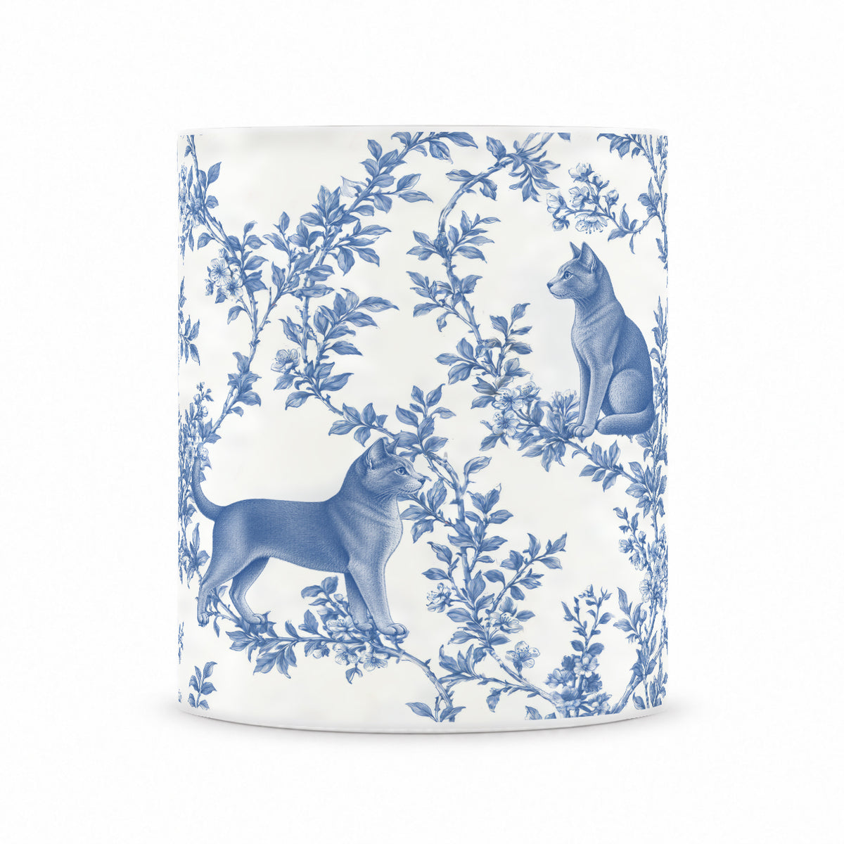 Russian Blue toile mug — Blue Front View