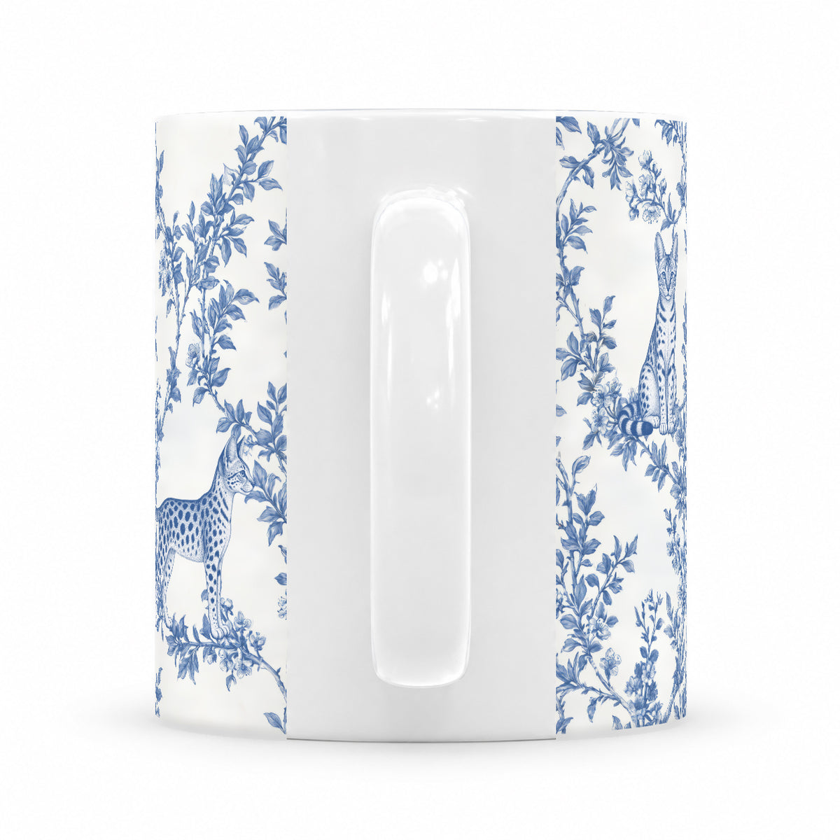 Savannah toile mug — Blue Handle View