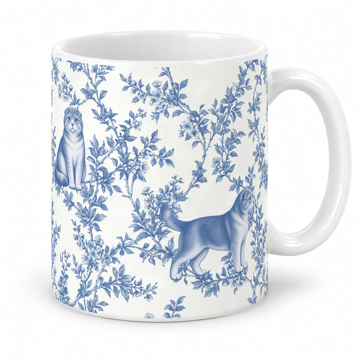 Scottish Fold toile mug — Blue Studio