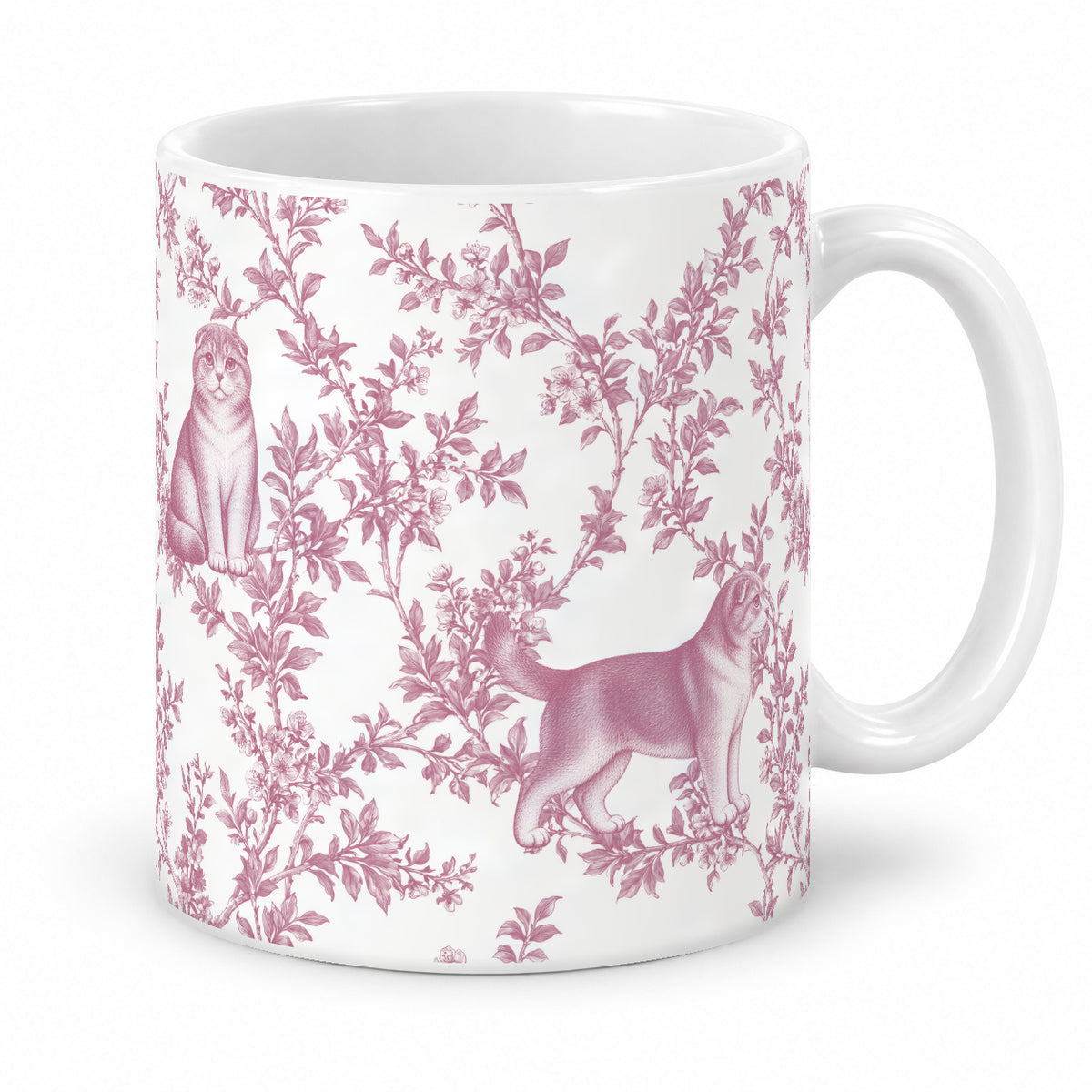 Scottish Fold toile mug — Pink Studio