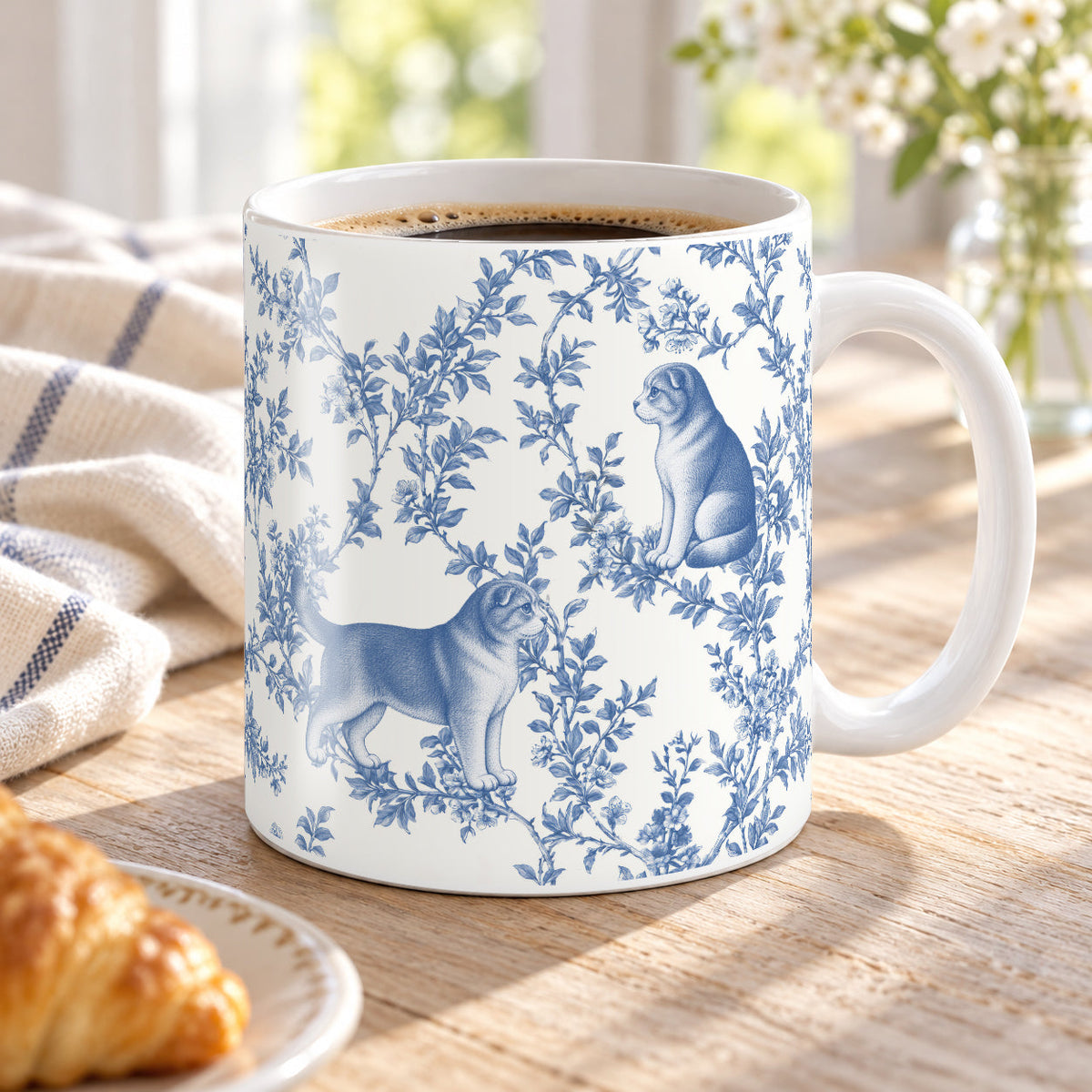 Scottish Fold toile mug — Blue Lifestyle