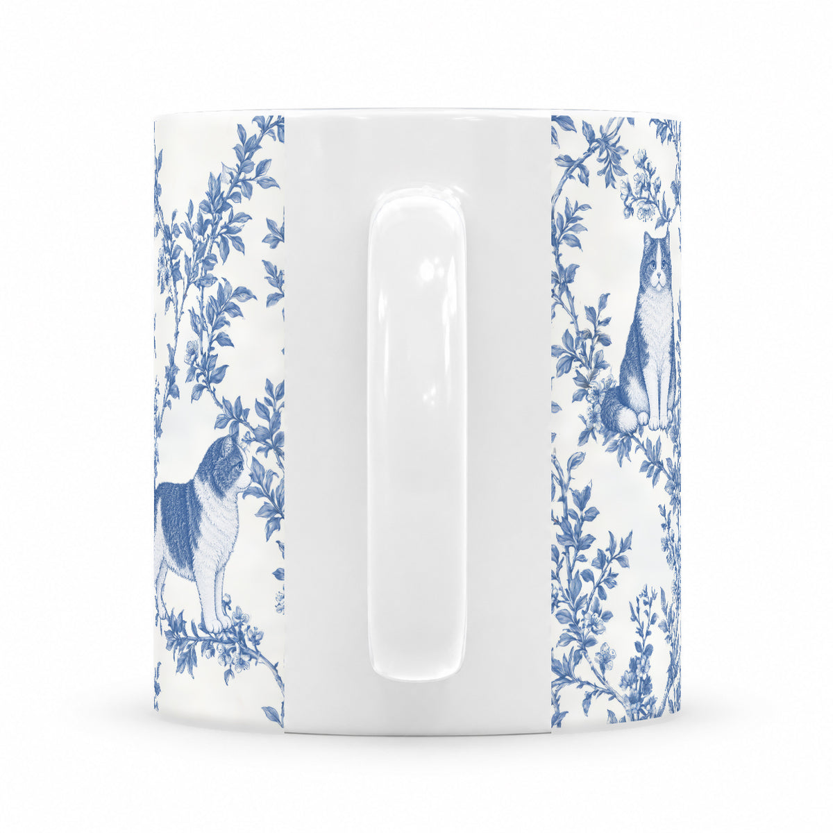 Selkirk Rex toile mug — Blue Handle View