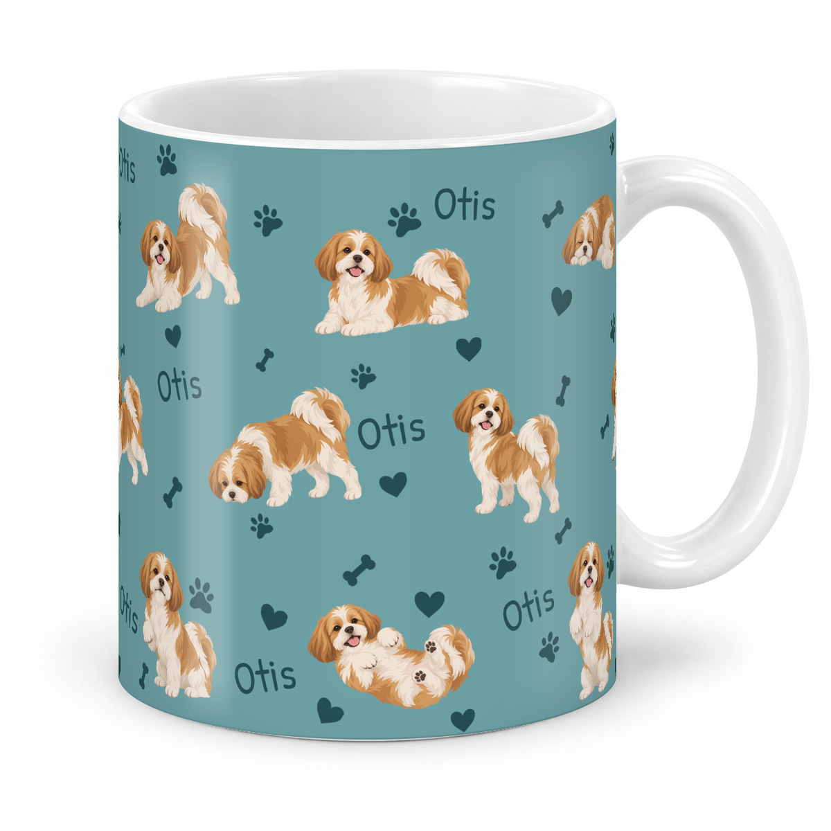 Shih Tzu personalized name mug — Muted Teal Studio