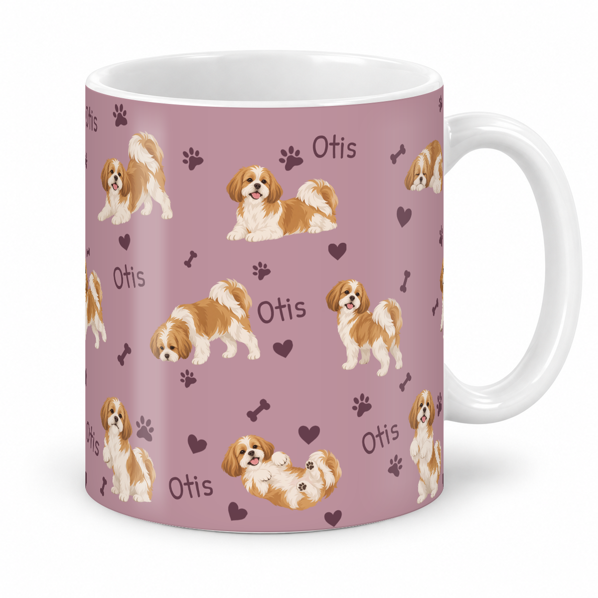 Shih Tzu personalized name mug — Dusty Rose Studio