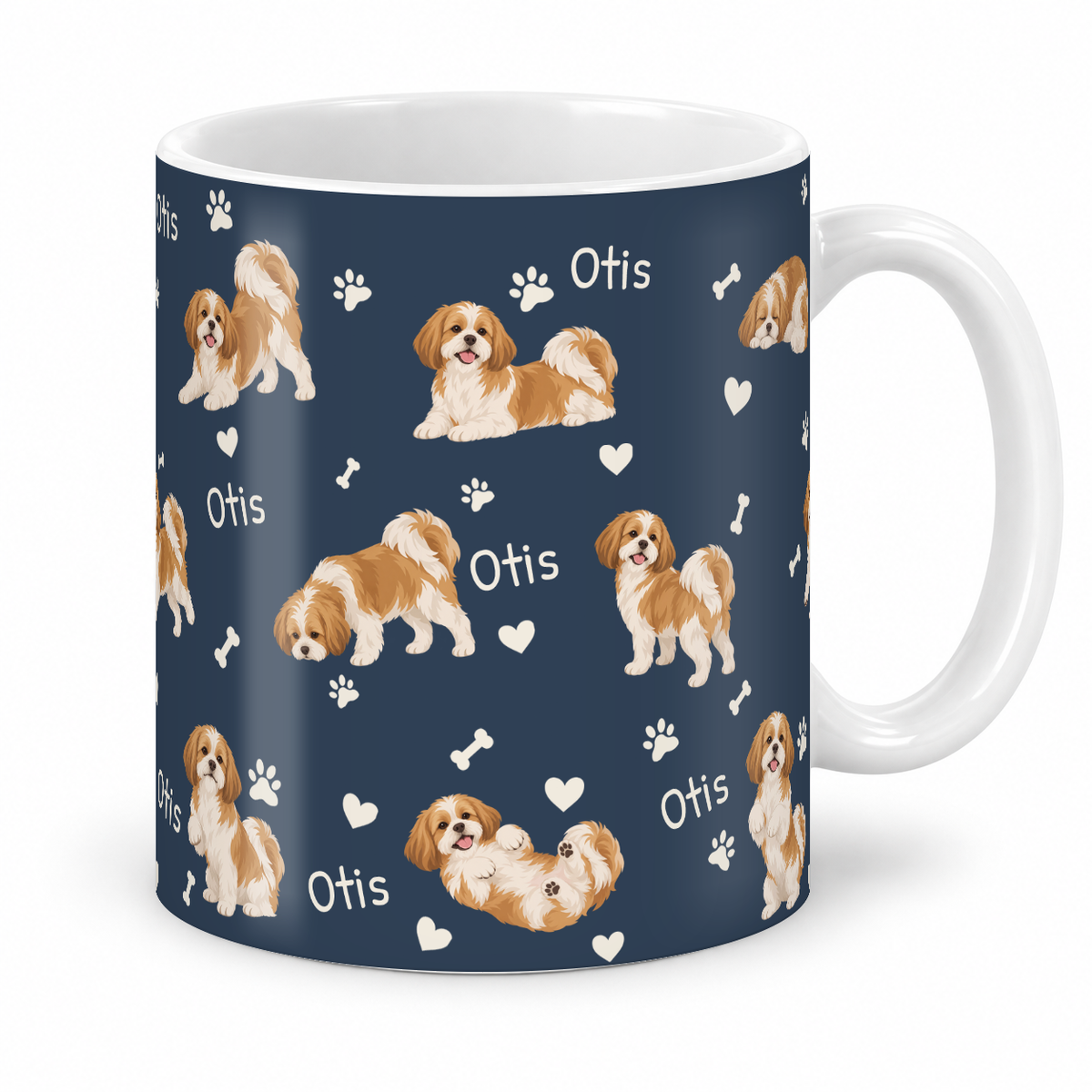 Shih Tzu personalized name mug — Deep Navy Studio