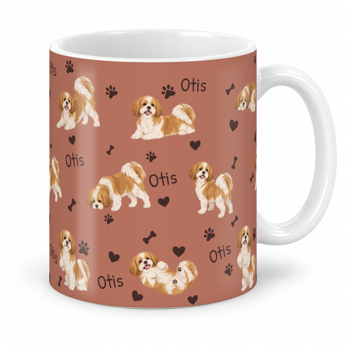 Shih Tzu personalized name mug — Muted Terracotta Studio