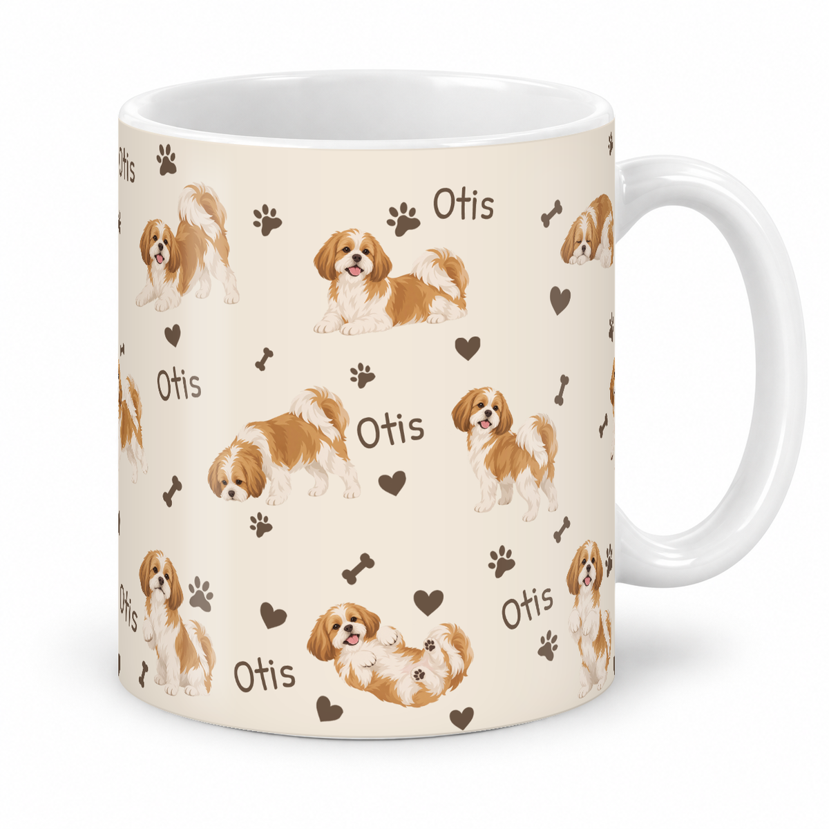 Shih Tzu personalized name mug — Warm Ivory Studio