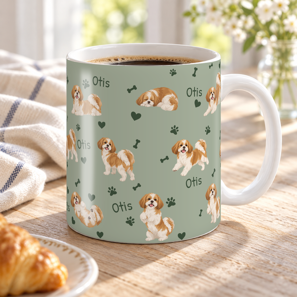Shih Tzu personalized name mug — Soft Sage Lifestyle