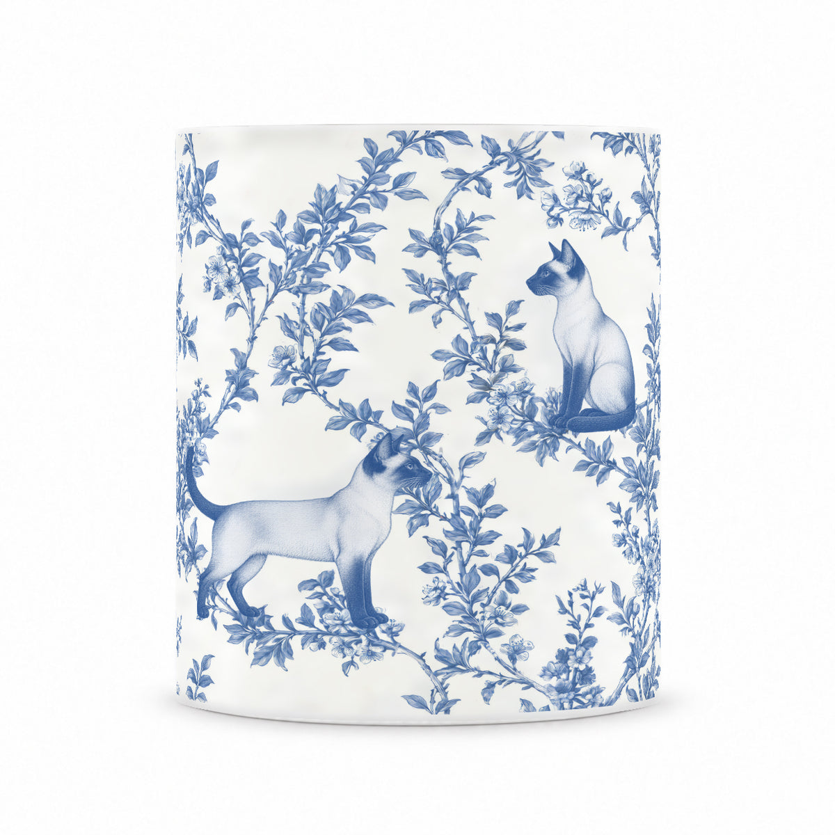 Siamese toile mug — Blue Front View