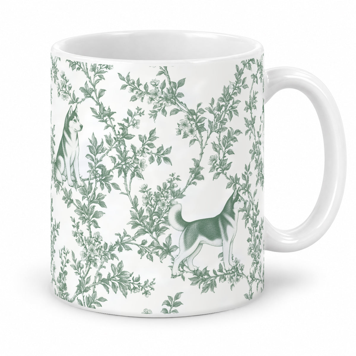 Siberian Husky toile mug — Green Studio