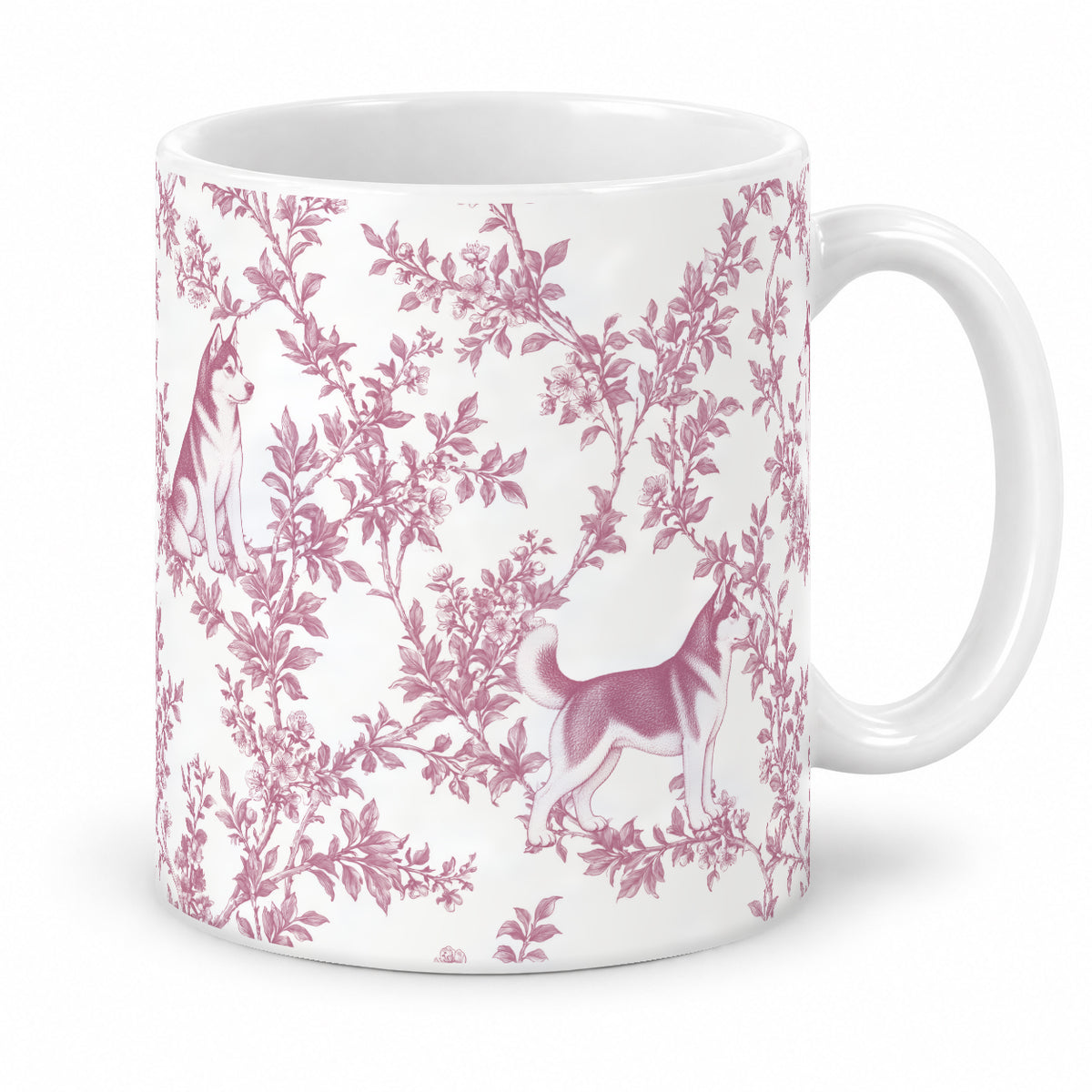 Siberian Husky toile mug — Pink Studio