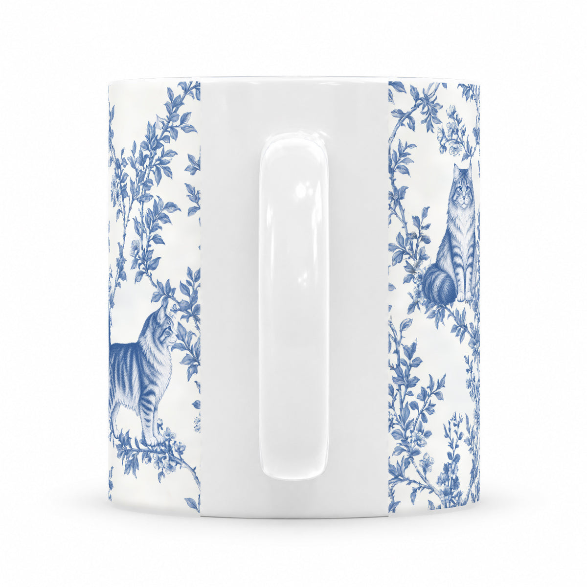 Siberian toile mug — Blue Handle View