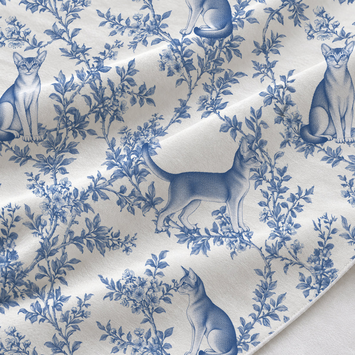 Blue fabric close-up