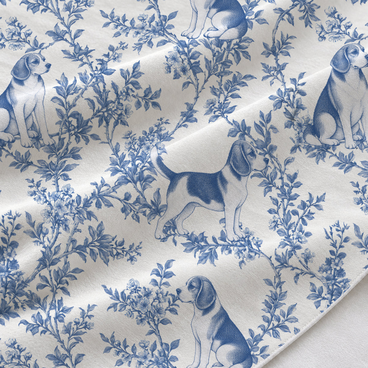 Beagle toile de Jouy table runner mockup