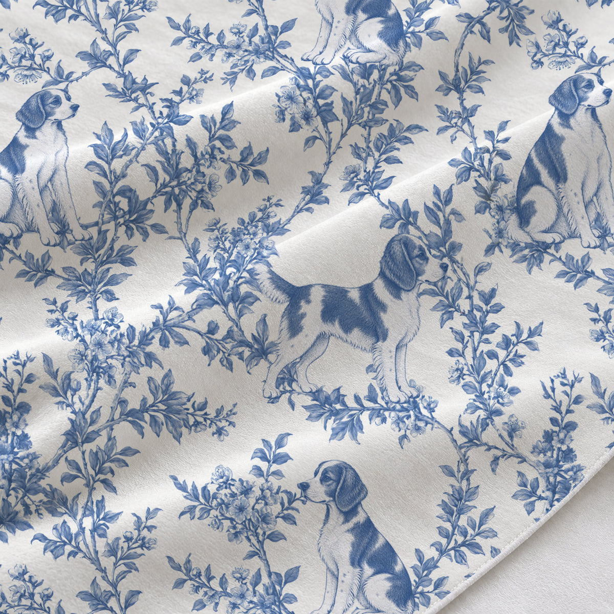 Brittany toile de Jouy table runner mockup