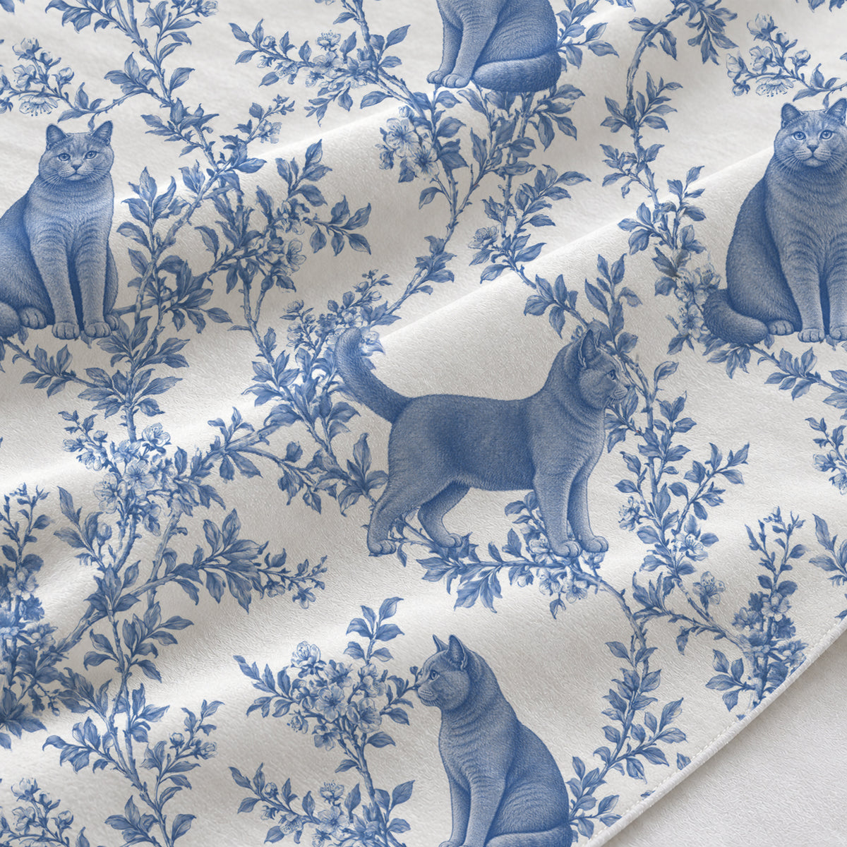 Blue fabric close-up