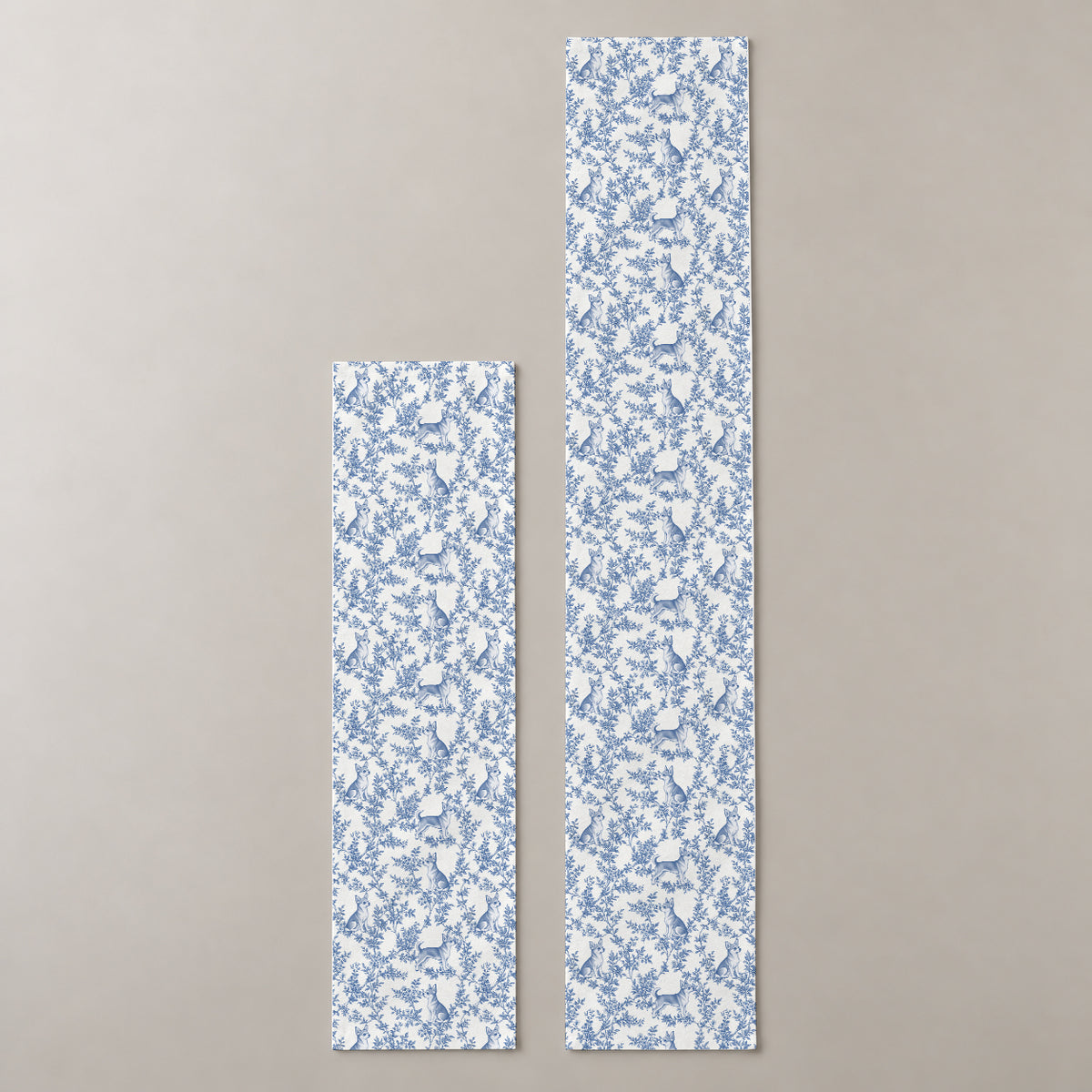 Chihuahua toile de Jouy table runner mockup