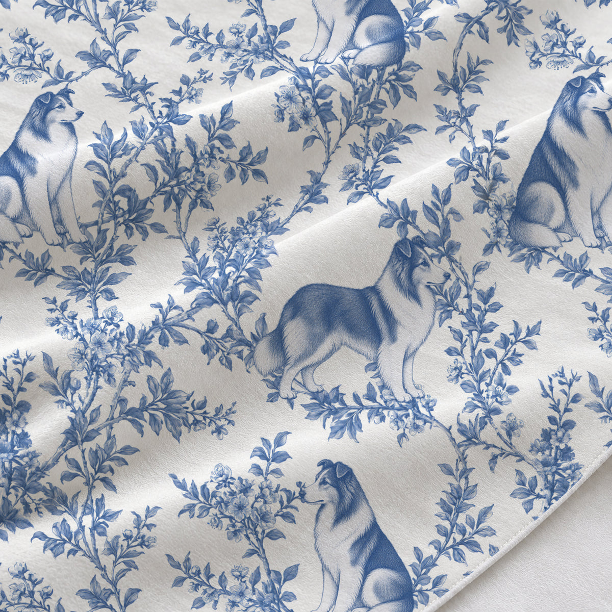 Collie toile de Jouy table runner mockup