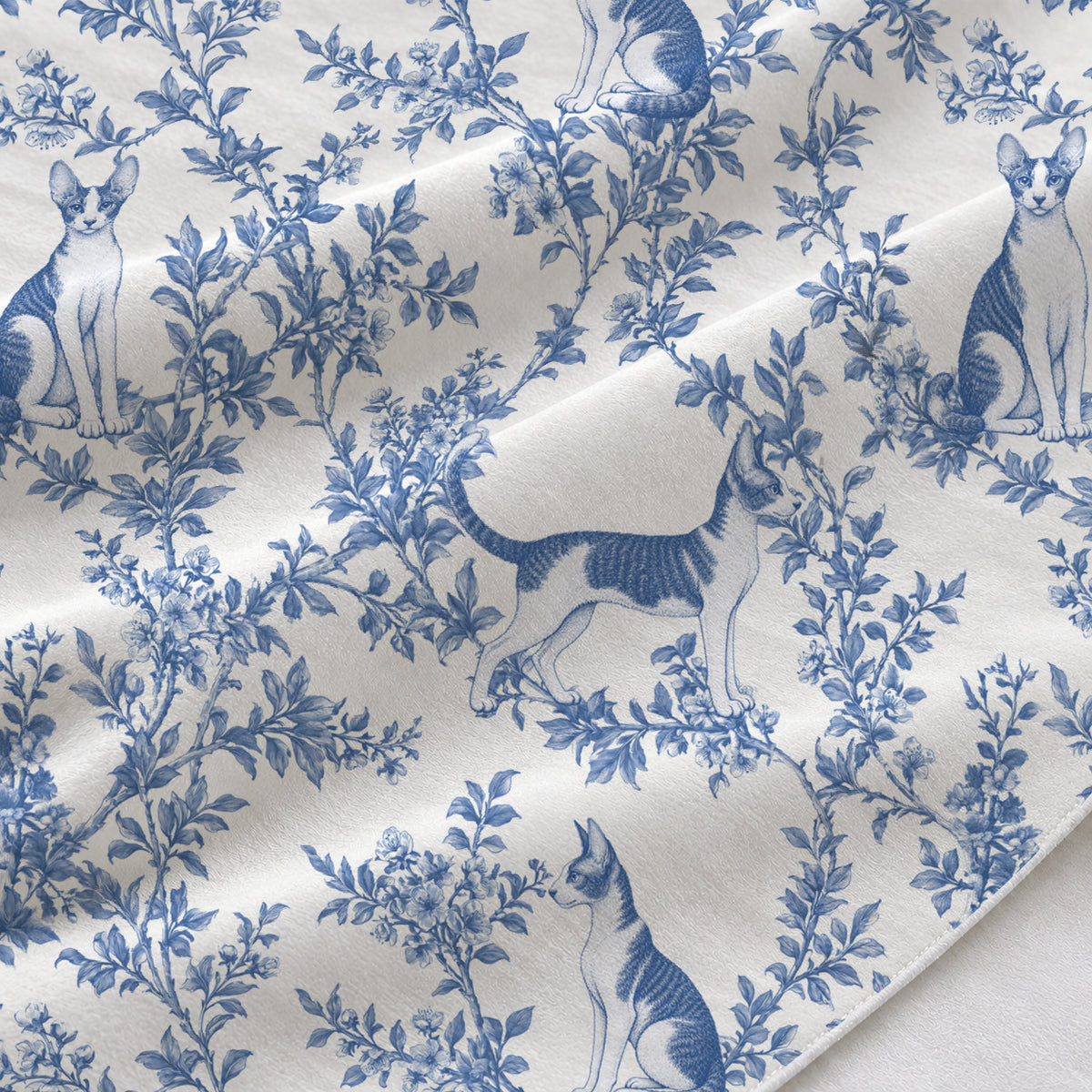 Blue fabric close-up