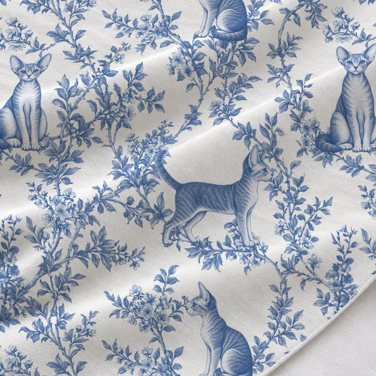 Blue fabric close-up