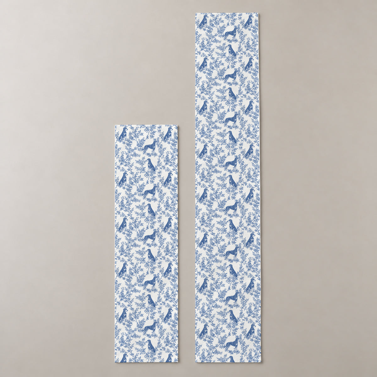 Doberman Pinscher toile de Jouy table runner mockup