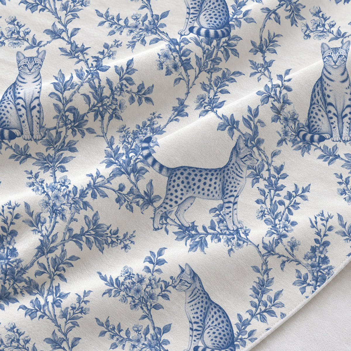 Blue fabric close-up