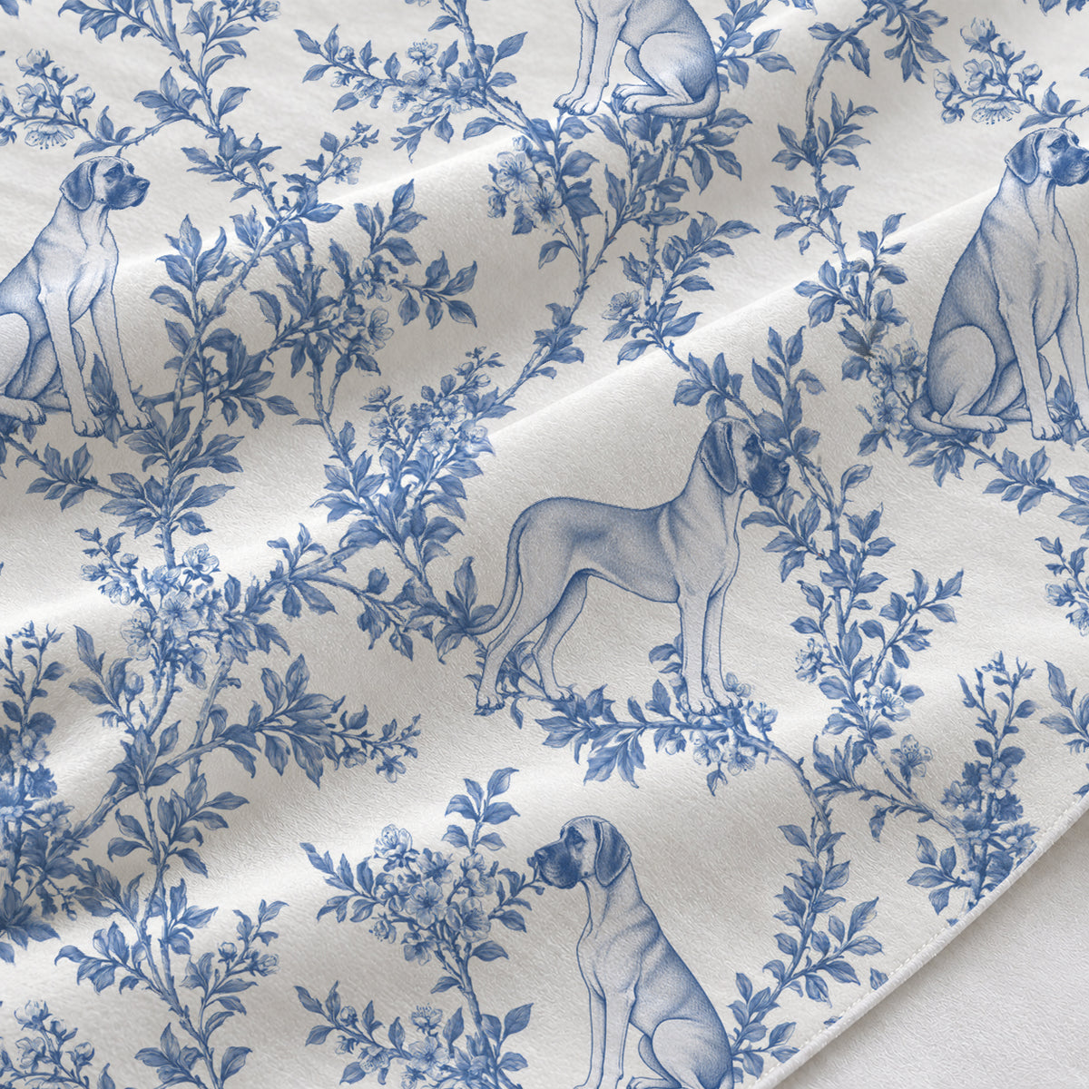 Great Dane toile de Jouy table runner mockup