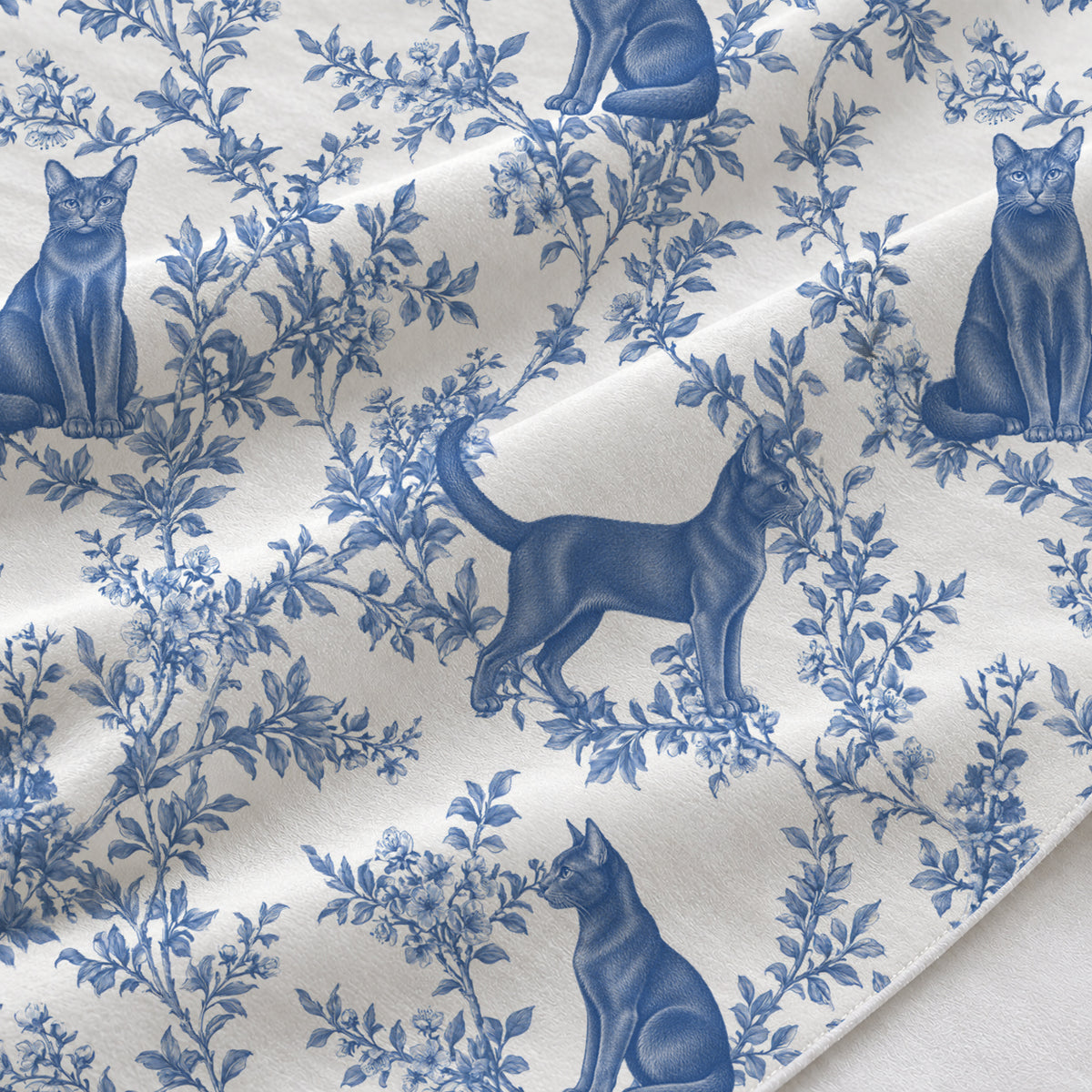 Blue fabric close-up