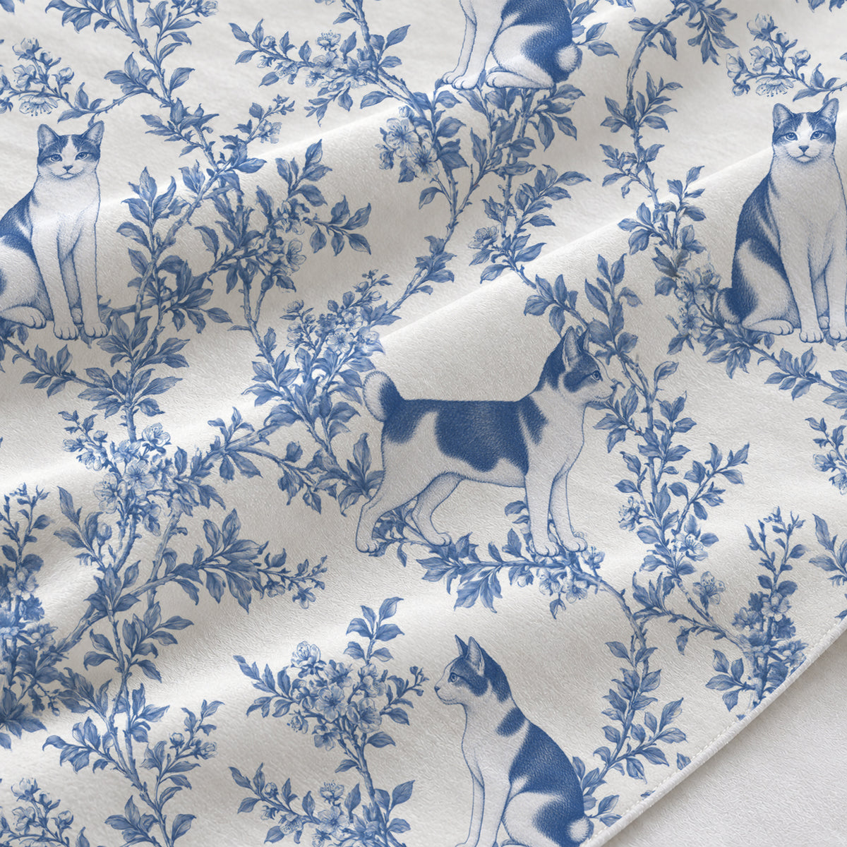 Blue fabric close-up