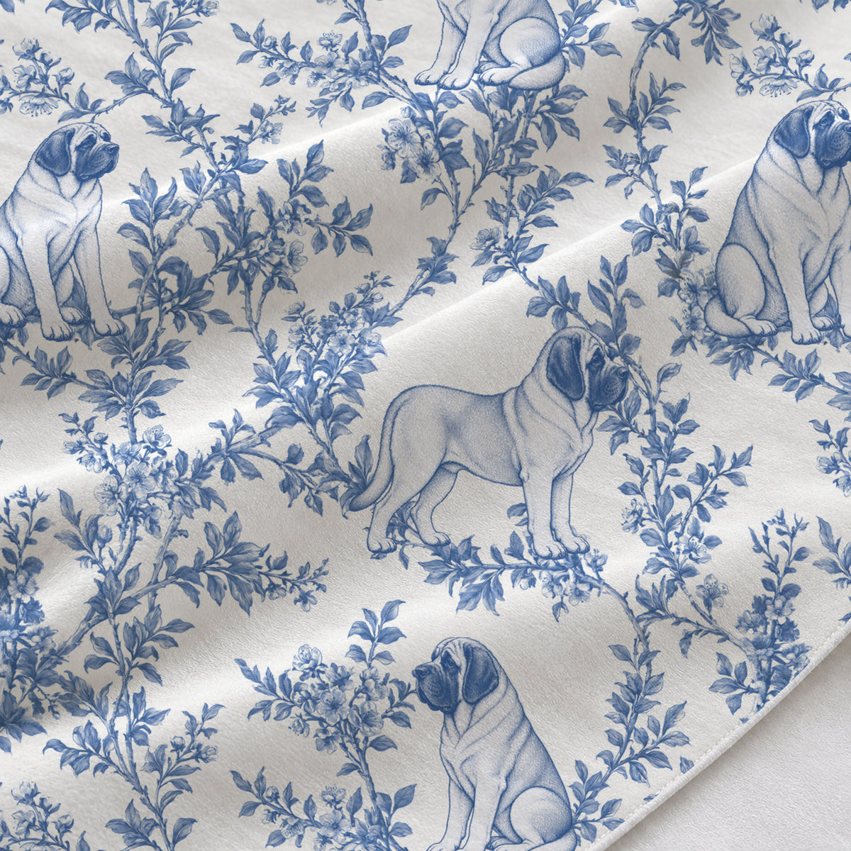 Mastiff toile de Jouy table runner mockup
