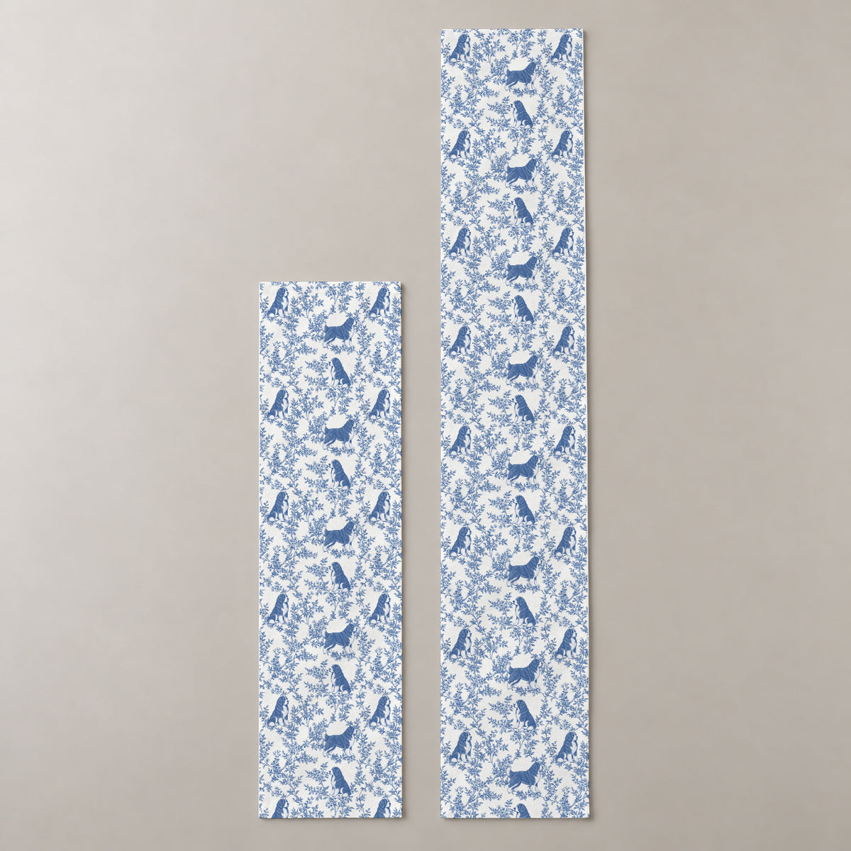 Newfoundland toile de Jouy table runner mockup