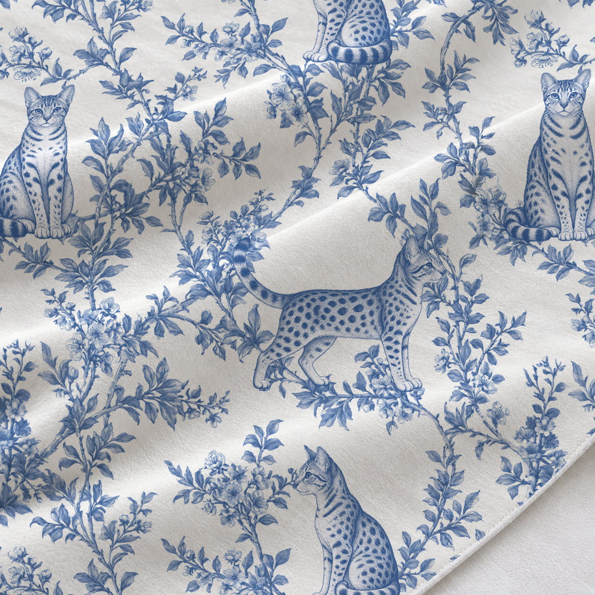 Blue fabric close-up