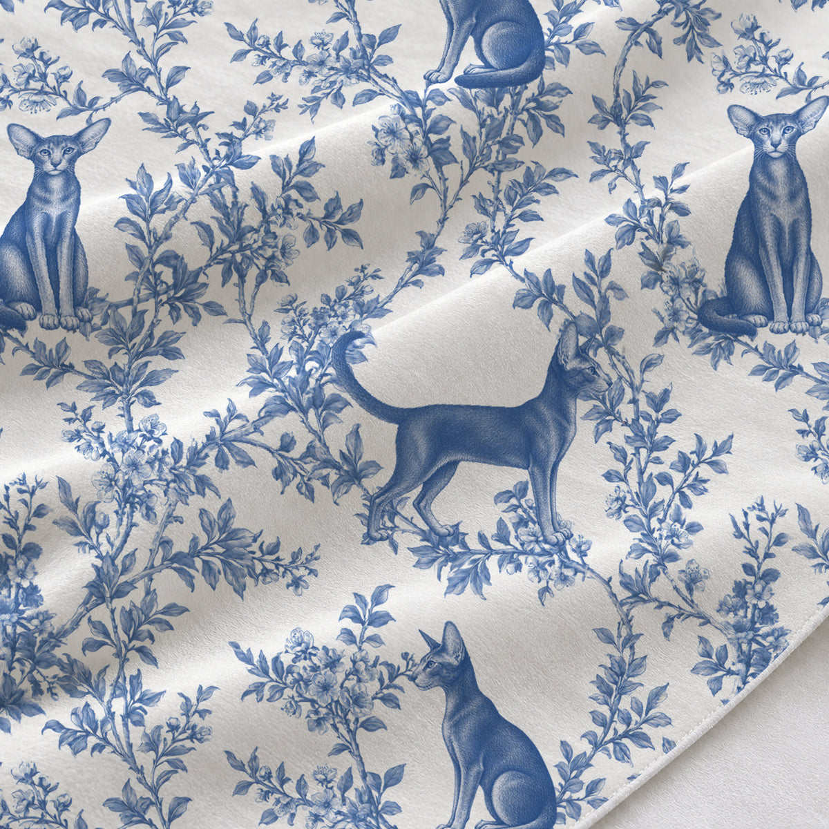 Blue fabric close-up