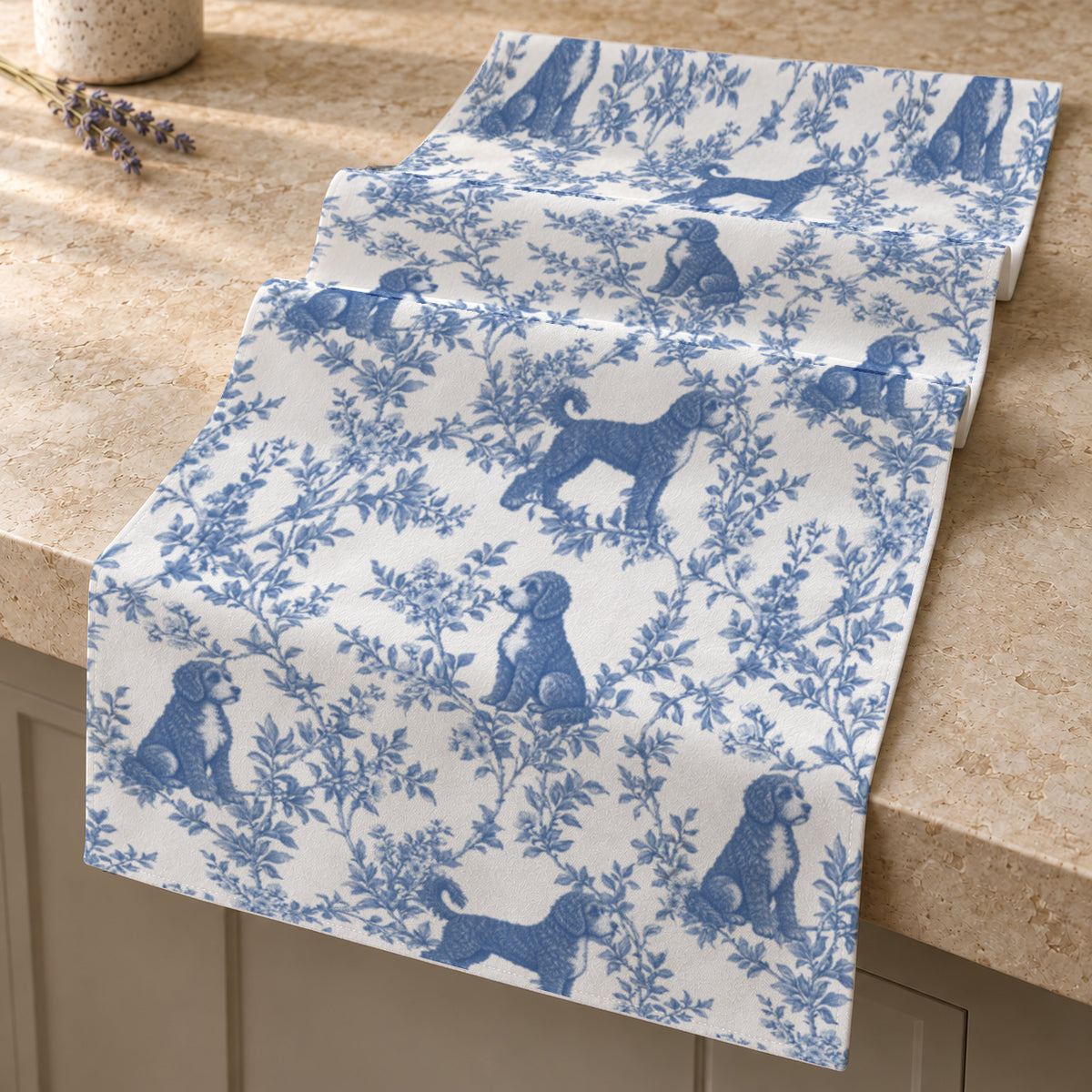 Blue folded-detail mockup