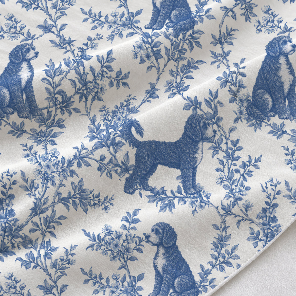 Blue fabric close-up