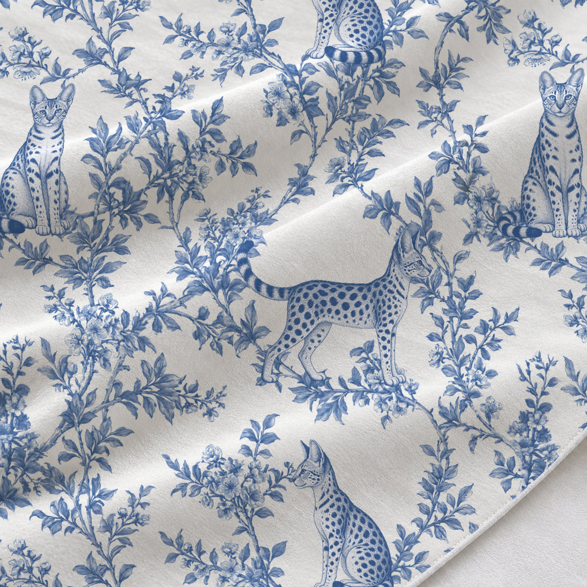 Blue fabric close-up