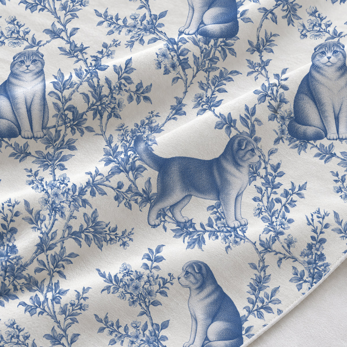 Blue fabric close-up