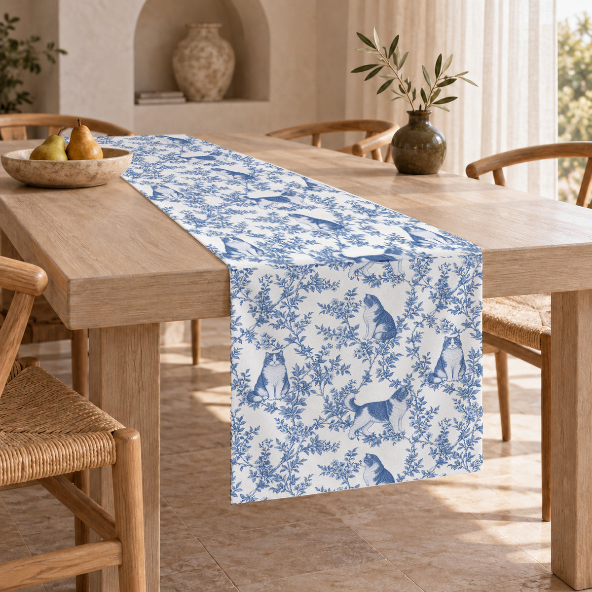 Blue dining-room mockup