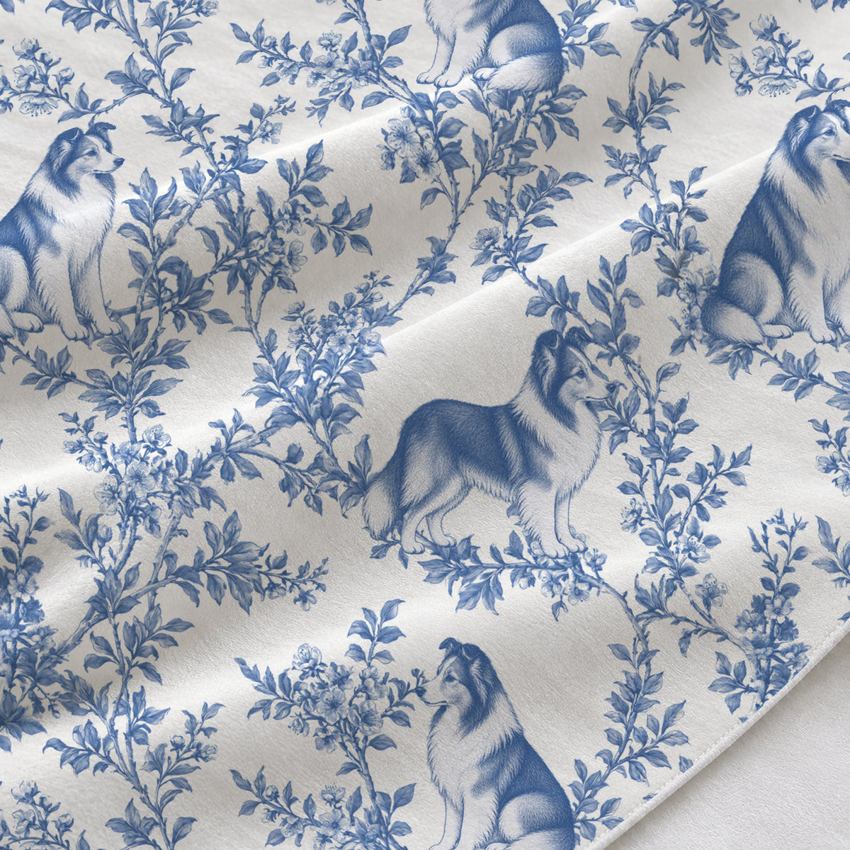Blue fabric close-up