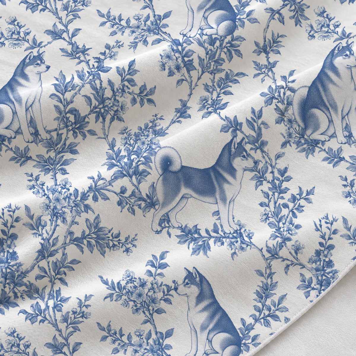 Blue fabric close-up