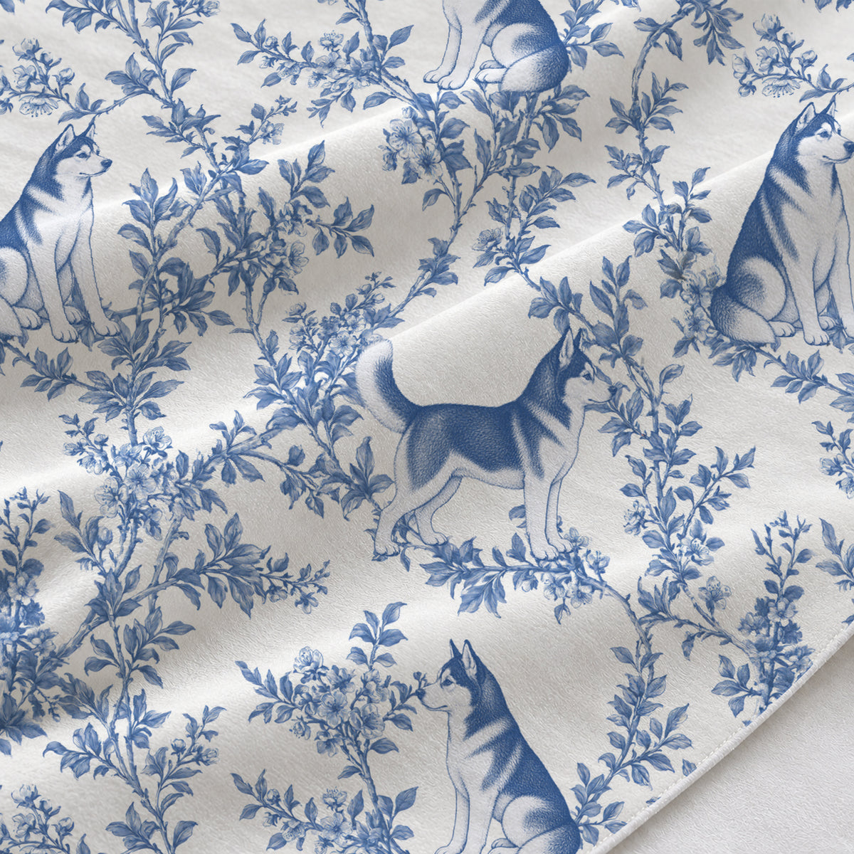 Blue fabric close-up