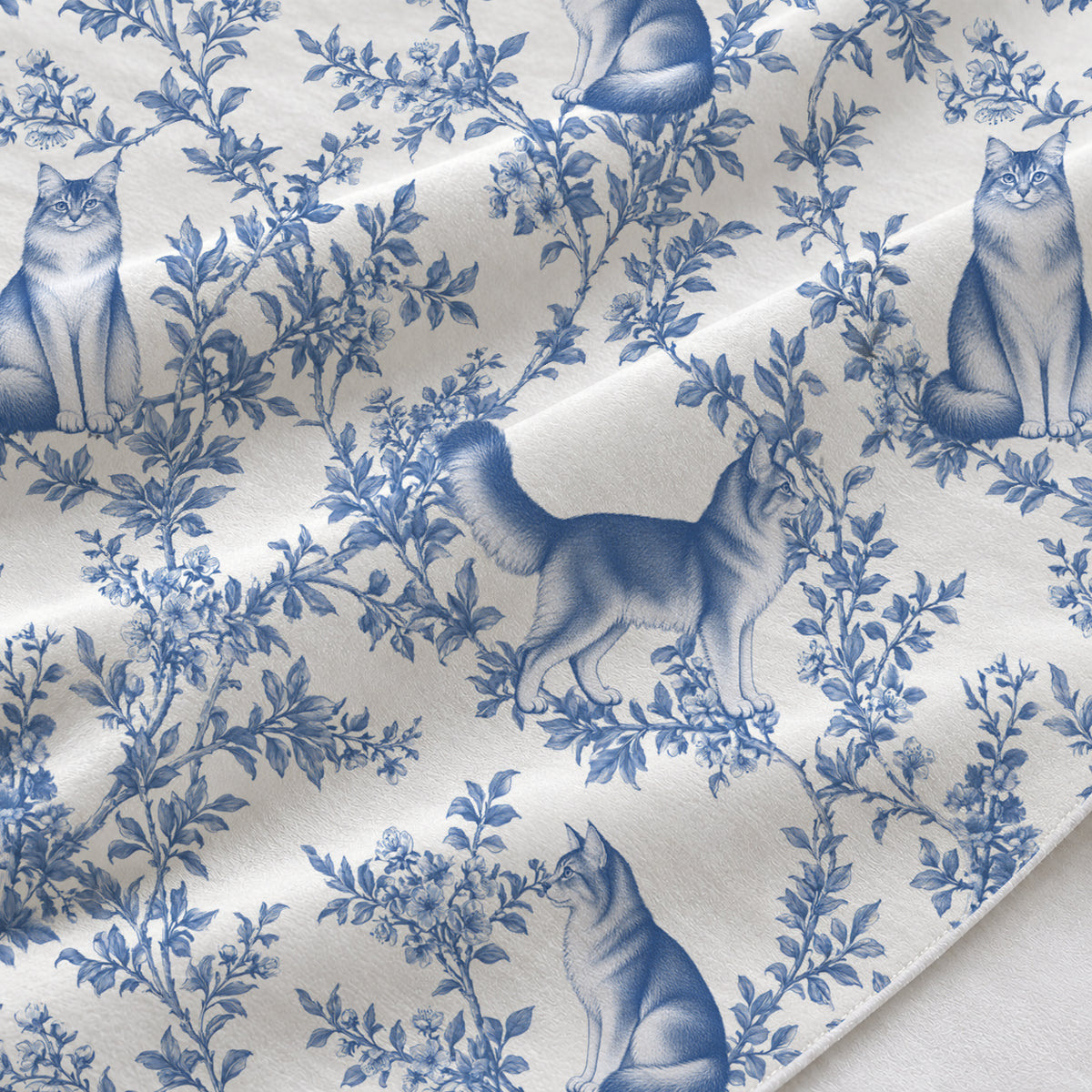 Blue fabric close-up