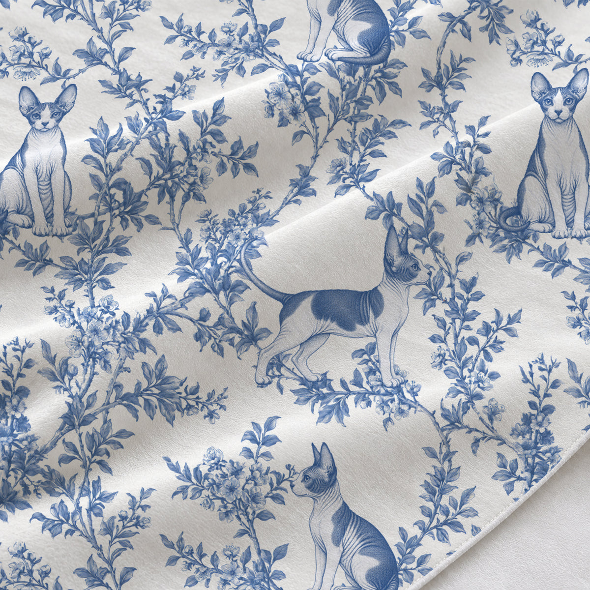 Blue fabric close-up
