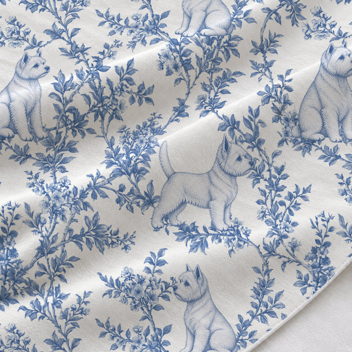 Blue fabric close-up
