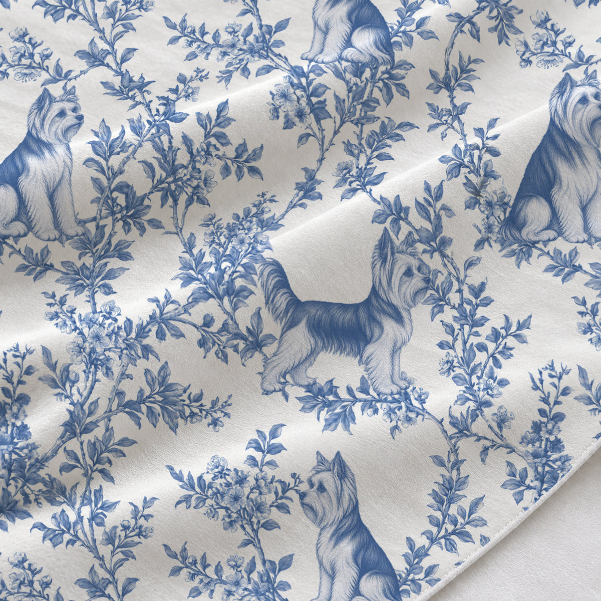 Blue fabric close-up
