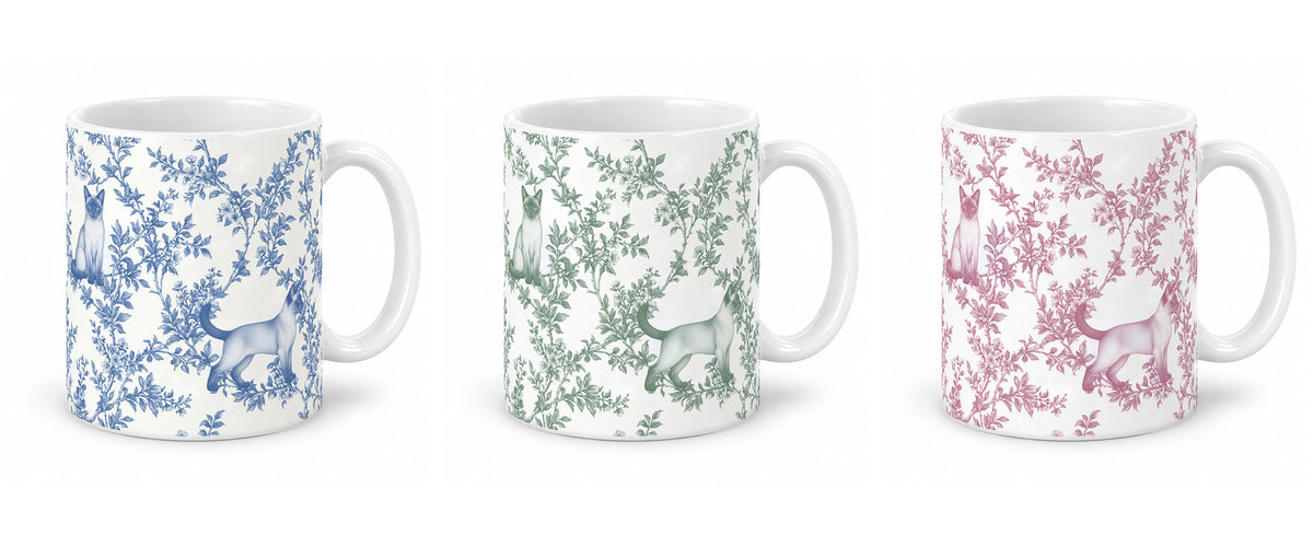 Tonkinese toile mug — Three Colors