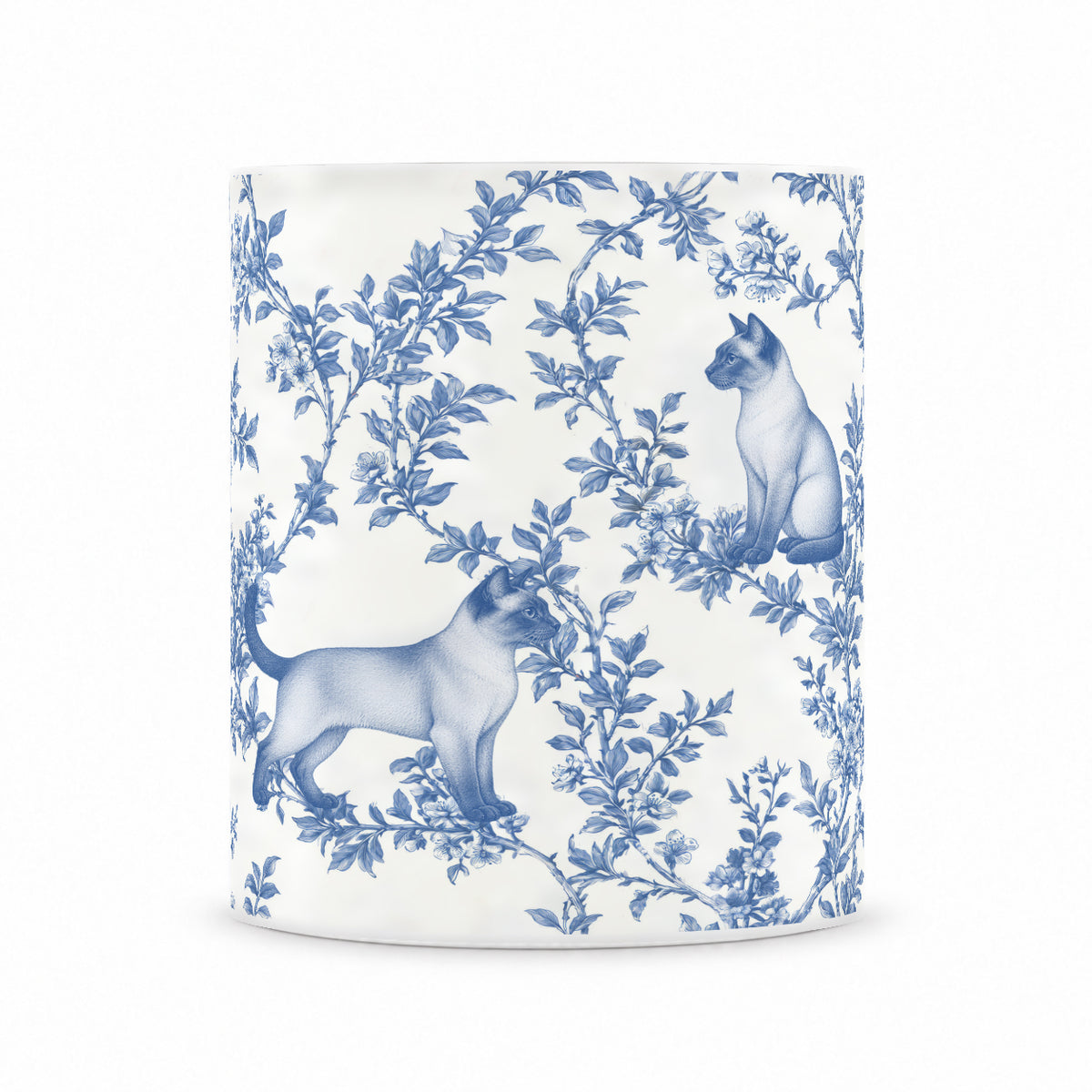 Tonkinese toile mug — Blue Front View