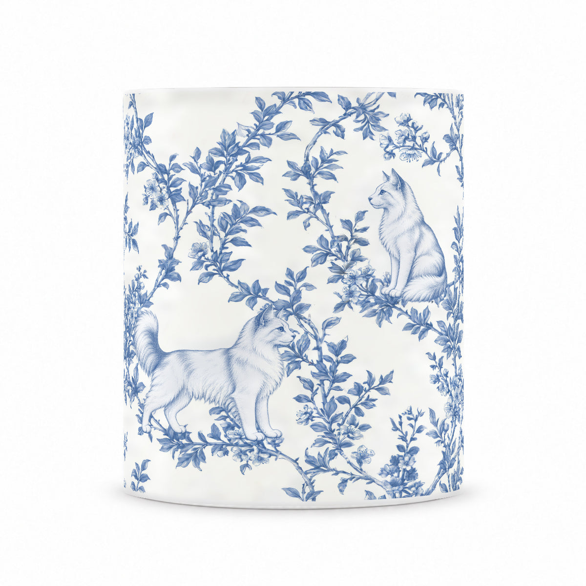 Turkish Angora toile mug — Blue Front View